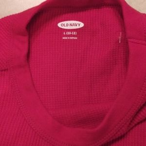 Old navy L 10/12 thermal long sleeve shirt red